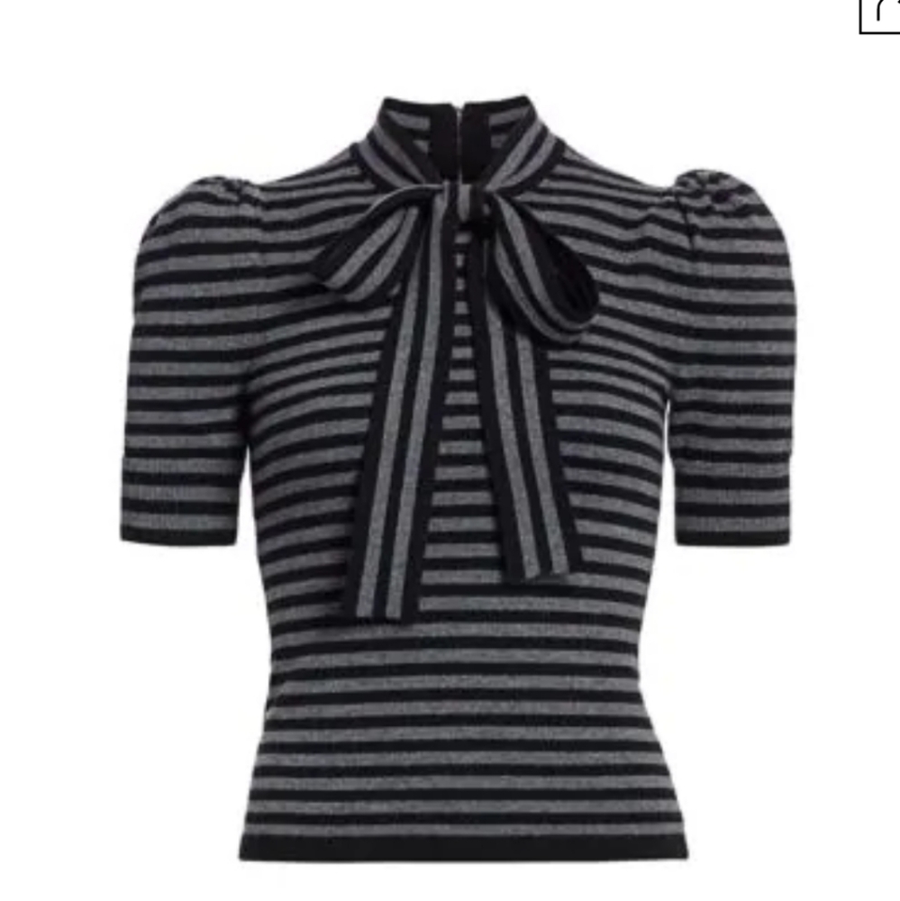 NWT$890 Michael Kors Striped Cashmere Blouse Top Sweater - Picture 3 of 15